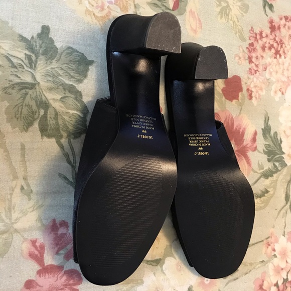 VIA ACCENTI SlingBack Buckle heels 9W, Black satin - Picture 8 of 8